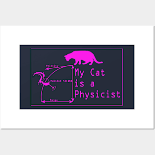 My Cat Is A Physicist – Pink Print Posters and Art